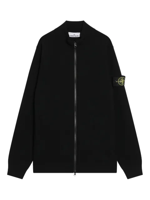 Stone Island zip-front logo-patch cardigan