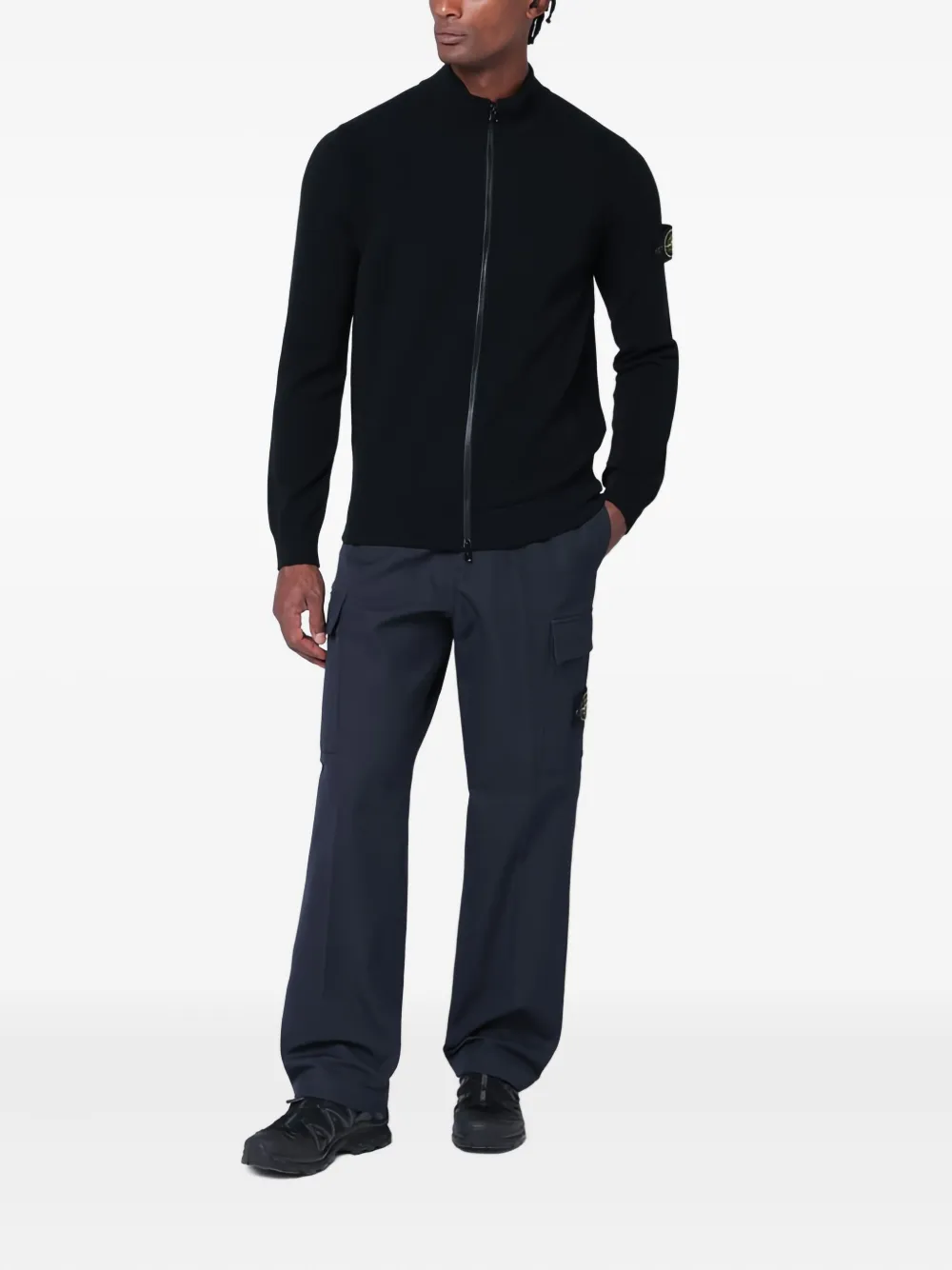 Stone Island zip-front logo-patch cardigan | Cardigans | Image 2