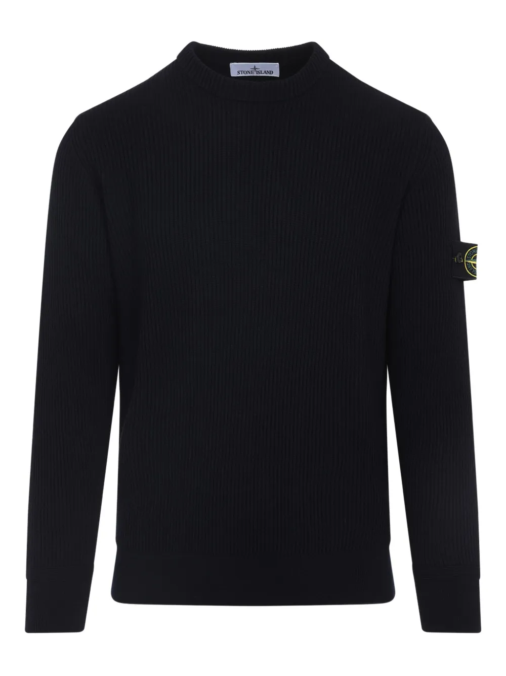 Stone Island ribbed-knit logo-patch sweater - ブラック Stone Island ribbed-knit logo-patch sweater - ブラック