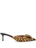 Aquazzura 50mm The Hoop leopard-print bow mules - Neutrals