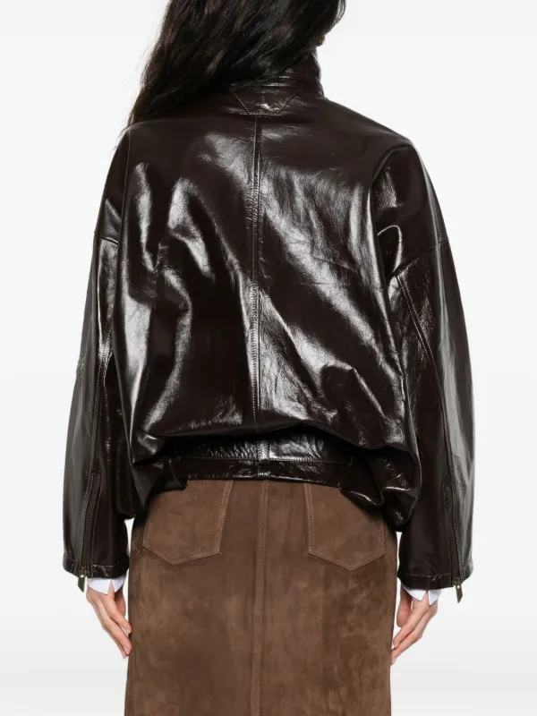 レザージャケット・コート SALVATORE SANTORO Women Leather Jackets 47084 DCAMEL Brown Salvatore Santoro Dark Brown Leather Casual Jacket In Vage