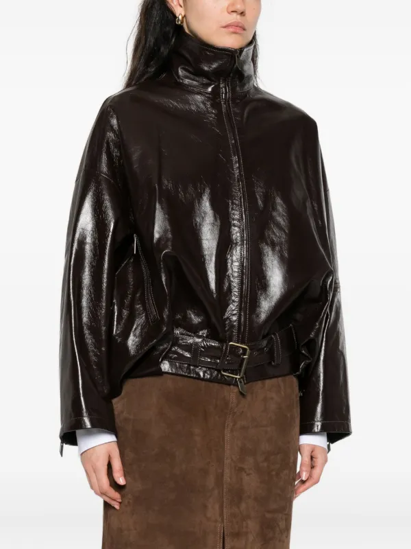 レザージャケット・コート SALVATORE SANTORO Women Leather Jackets 47084 DCAMEL Brown Salvatore Santoro Belted Leather Jacket | Brown | FARFETCH