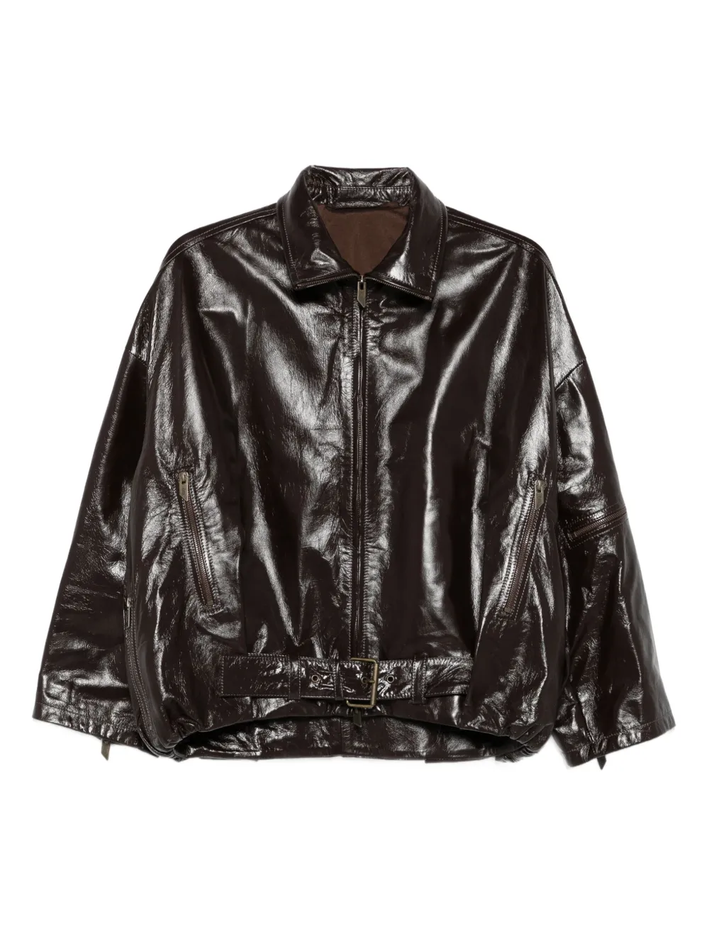 Salvatore Santoro belted leather jacket | Brown | Image 1