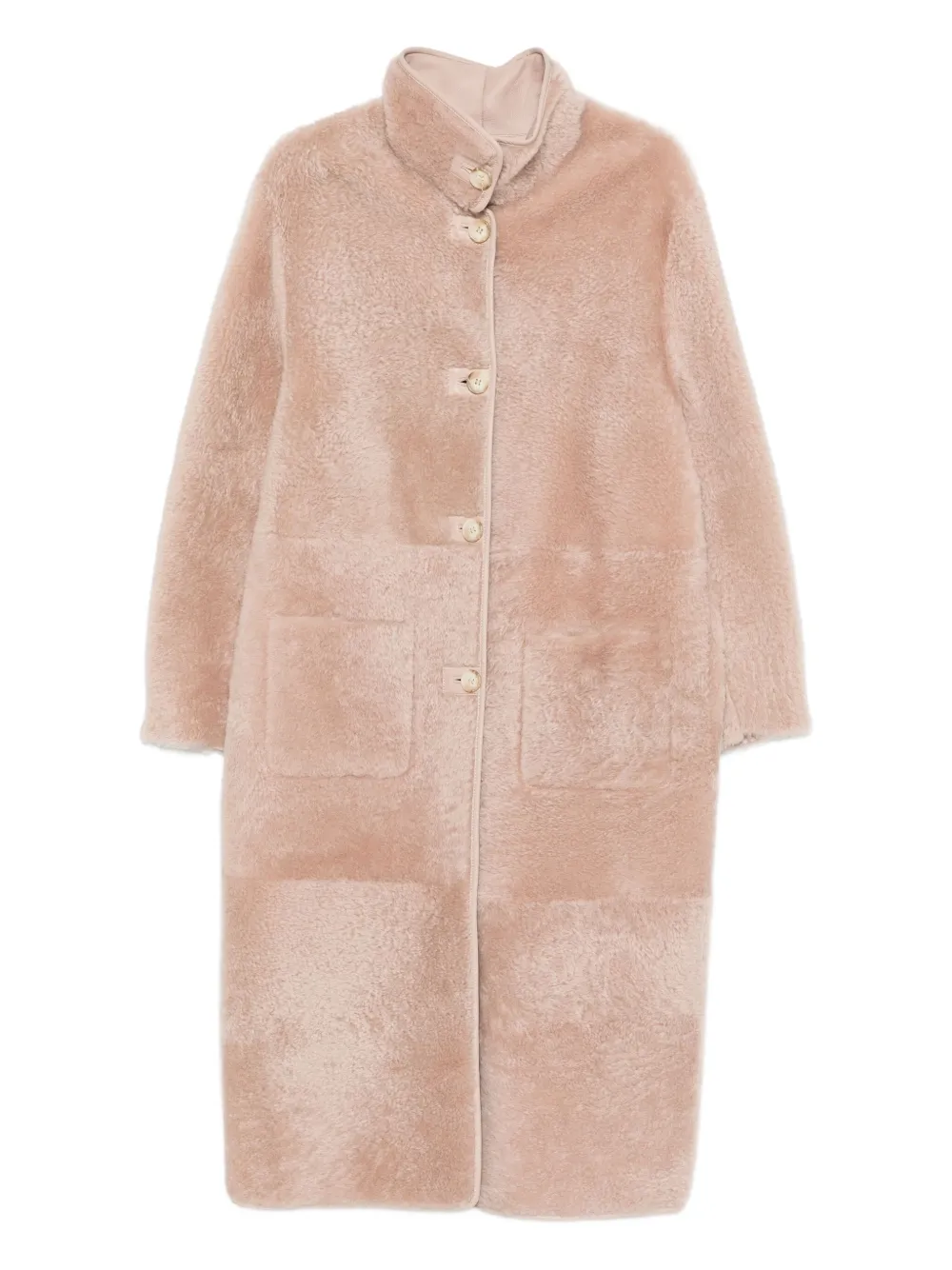 single-breasted shearling coat