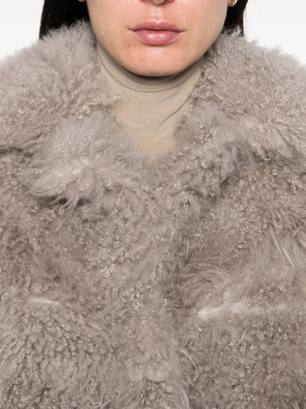 Simonetta Ravizza Oversized-collar Jacket In Gray