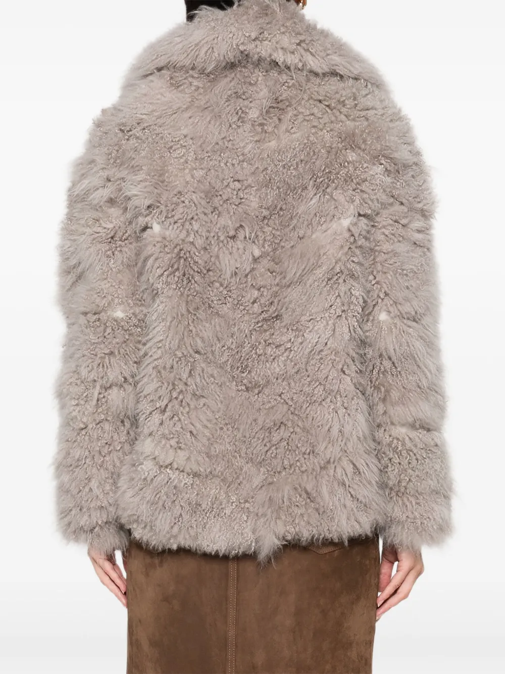 Simonetta Ravizza Oversized-collar Jacket In Gray