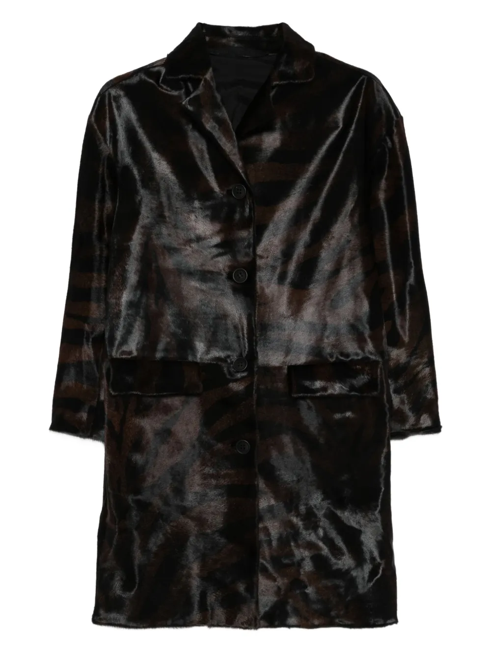 Salvatore Santoro button-fastening shearling coat | Black | Image 1