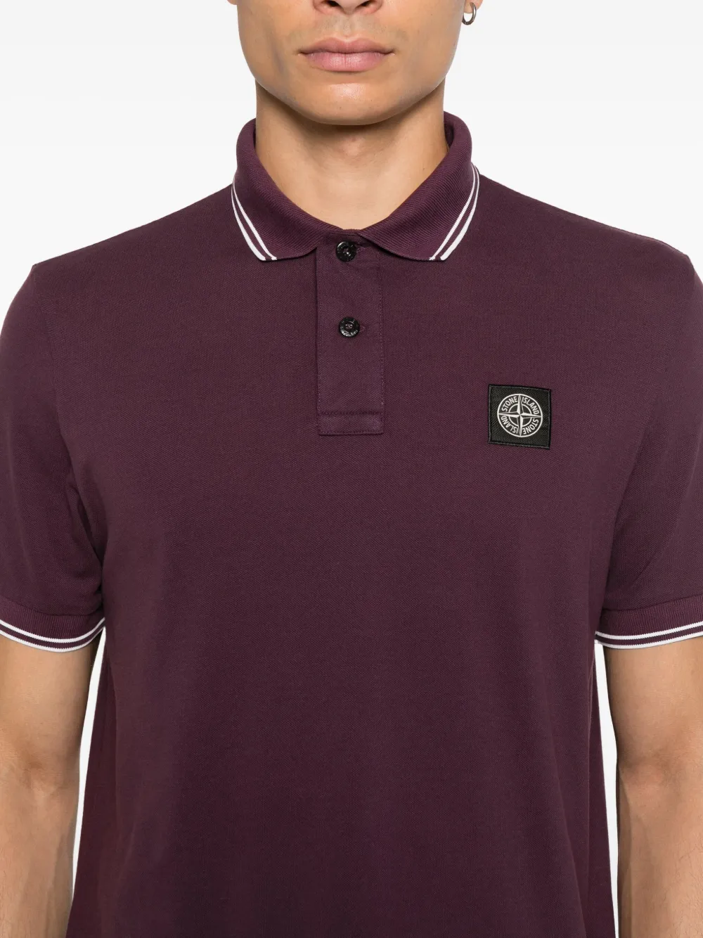 Stone Island Poloshirt met Compass-patroon Rood