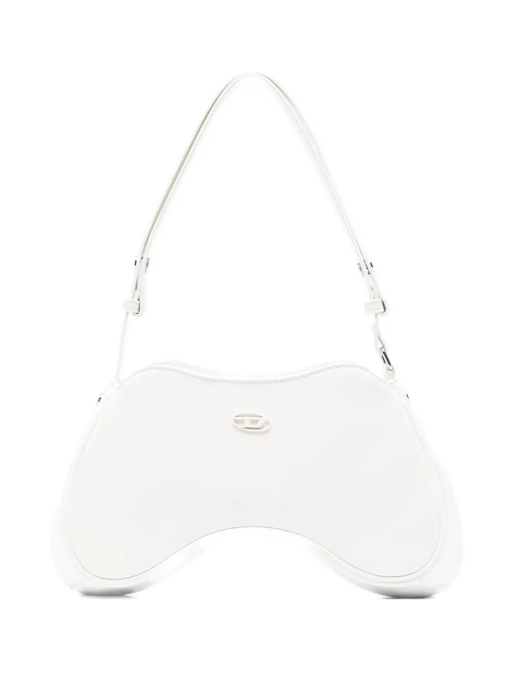 Diesel Women Play Patent Shoulder Bag In White