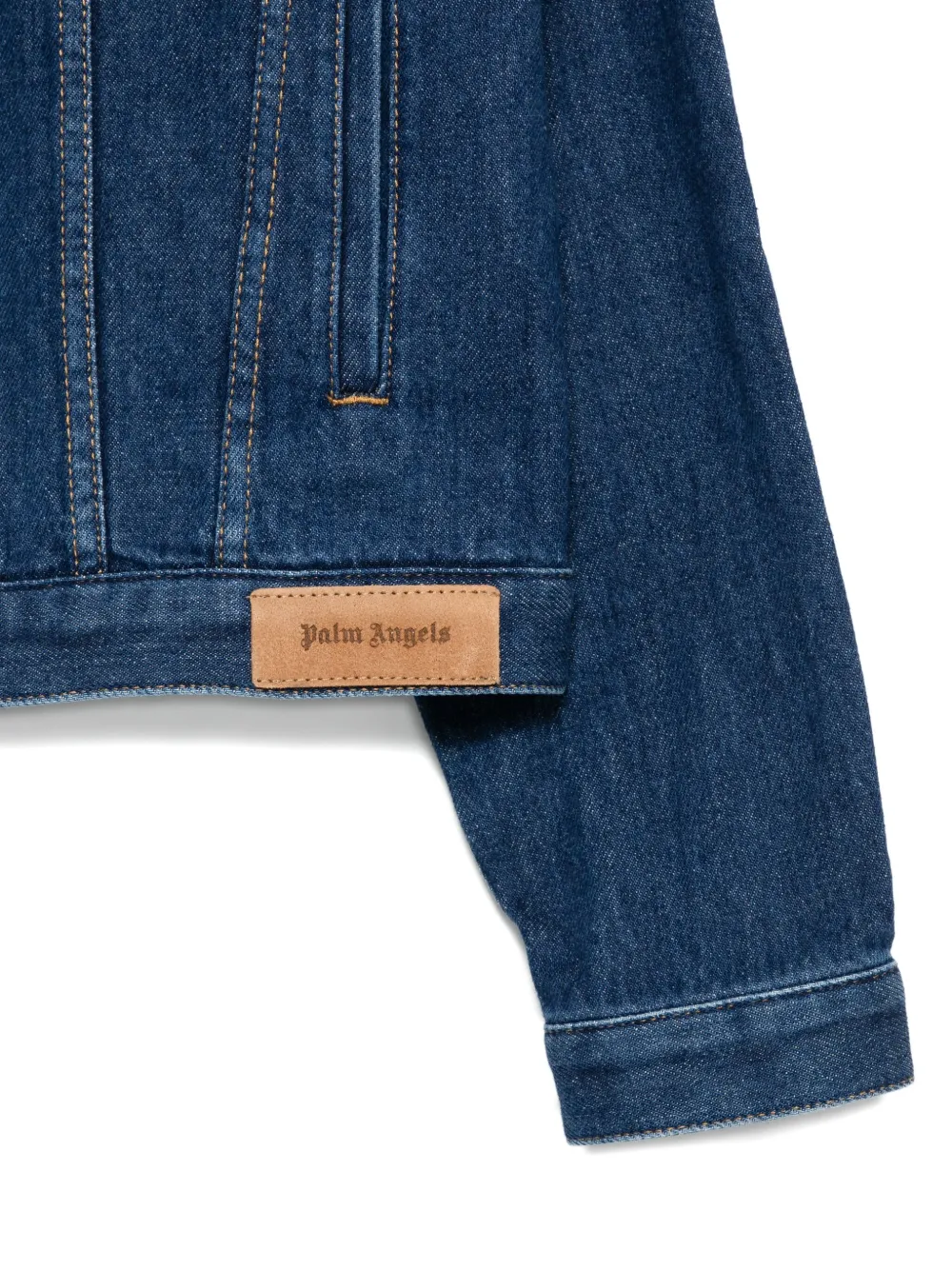Palm Angels Kids logo denim jacket Blauw