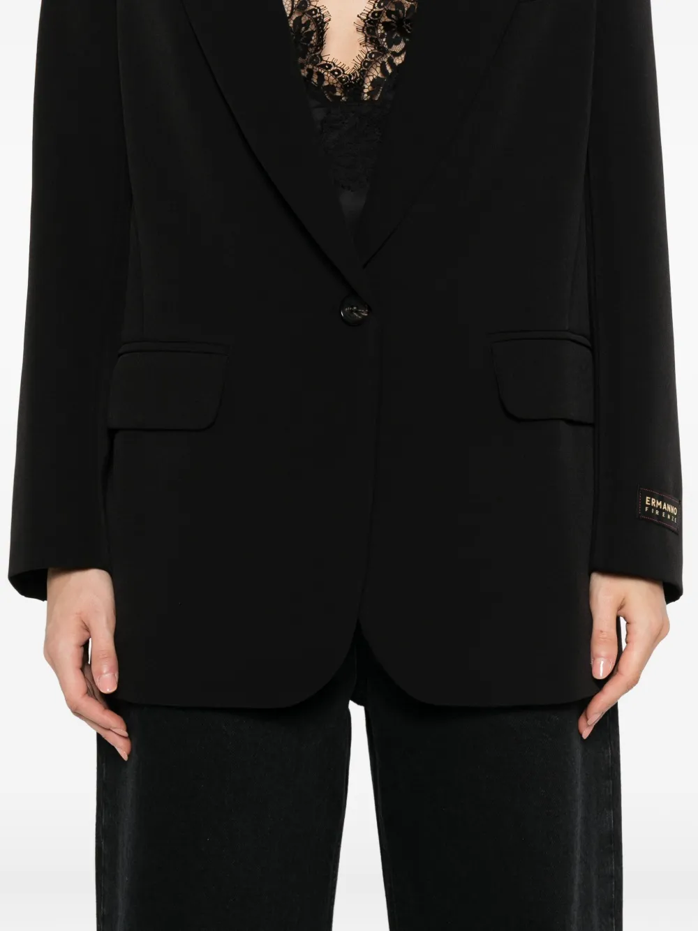 ERMANNO FIRENZE Blazer met enkele rij knopen Zwart