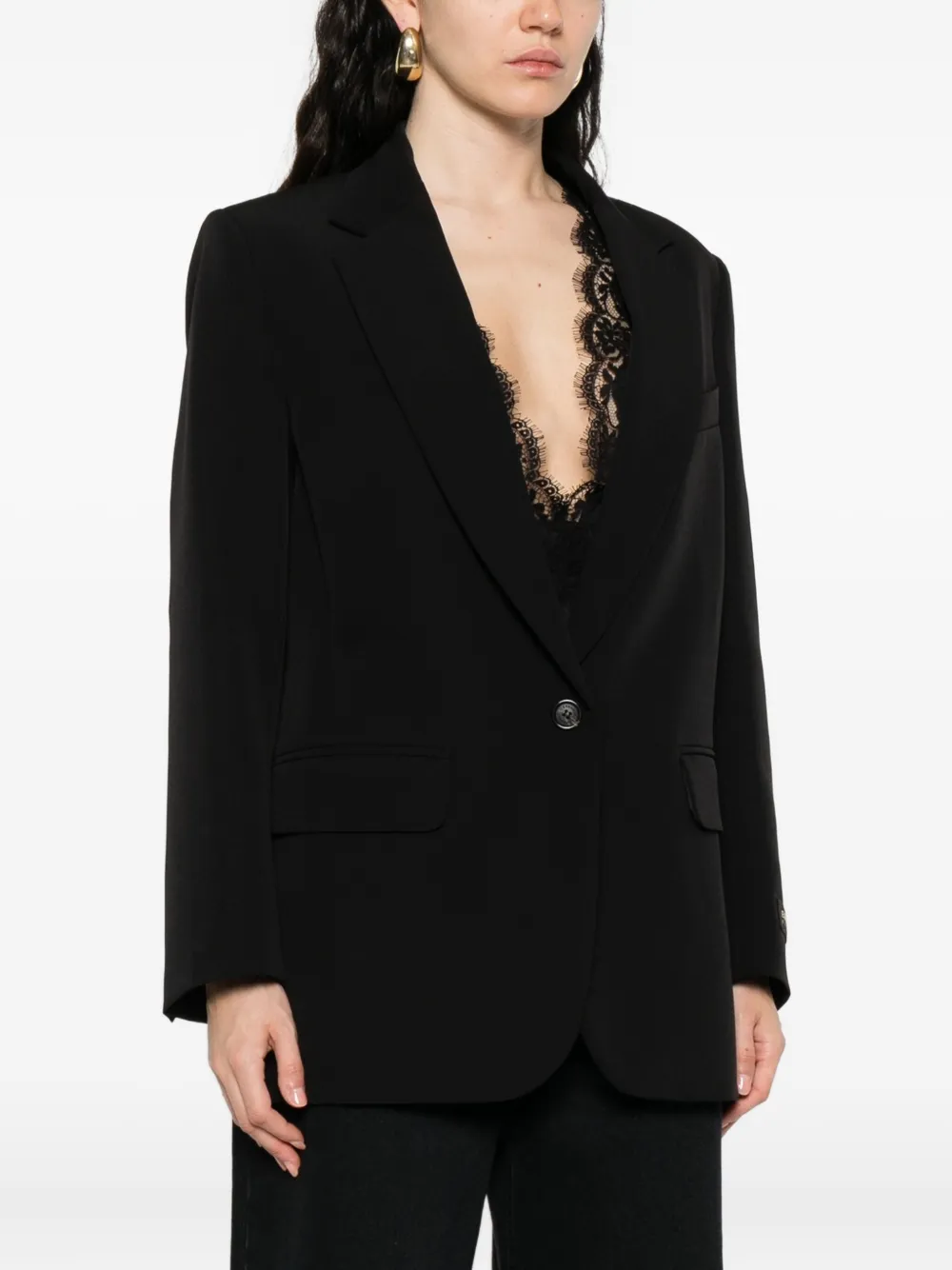 ERMANNO FIRENZE Blazer met enkele rij knopen Zwart
