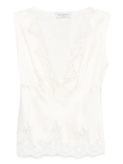 ERMANNO FIRENZE  lace-trimmed sleeveless top