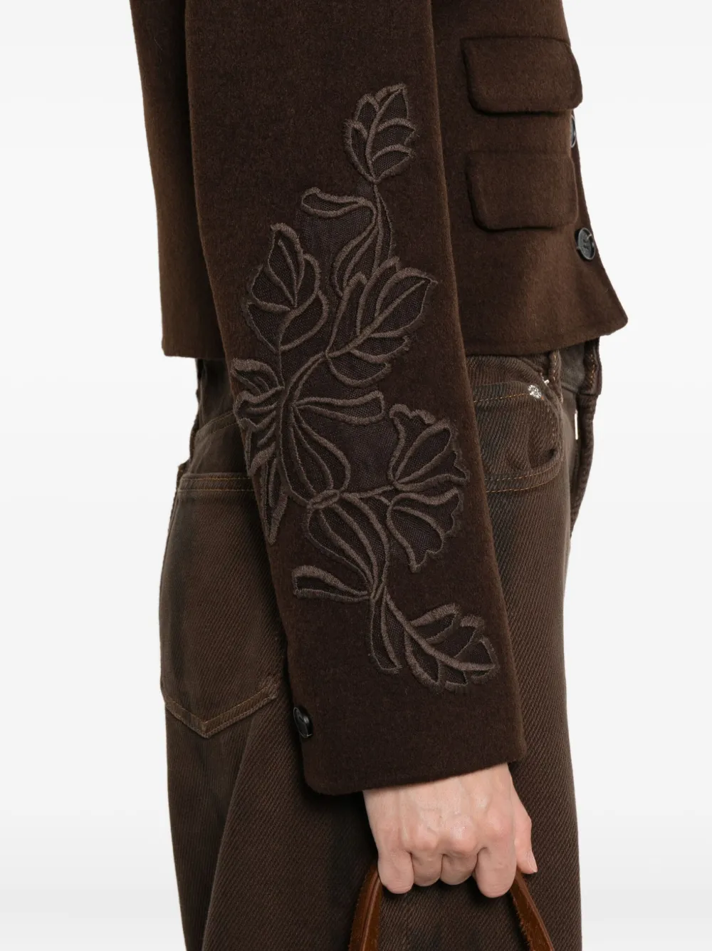 ERMANNO FIRENZE embroidered pocket jacket Bruin