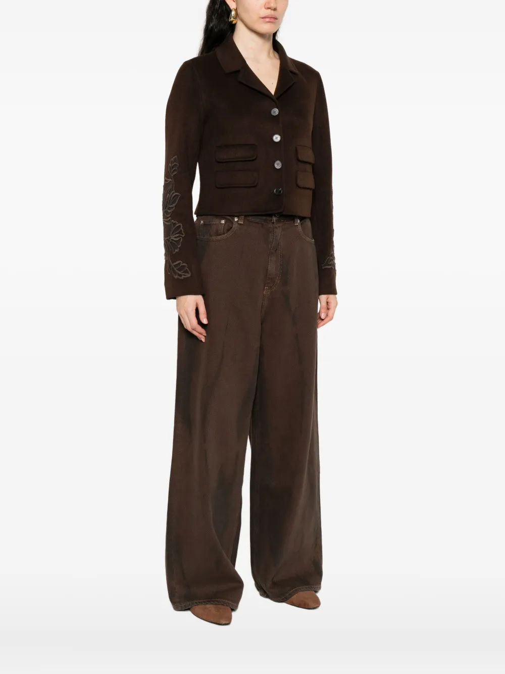 ERMANNO FIRENZE embroidered pocket jacket Bruin