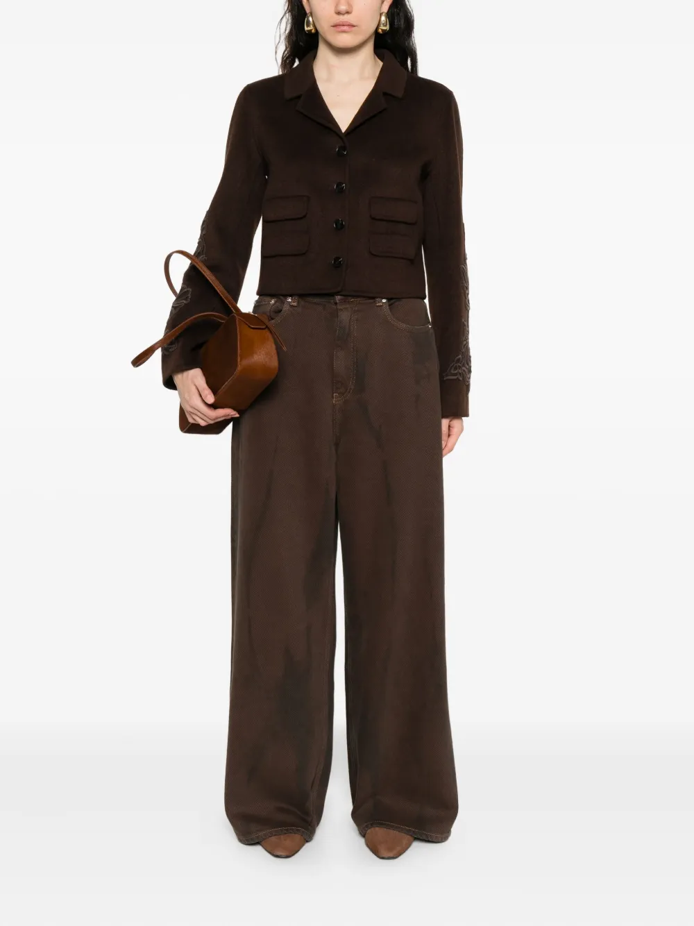 ERMANNO FIRENZE embroidered pocket jacket Bruin