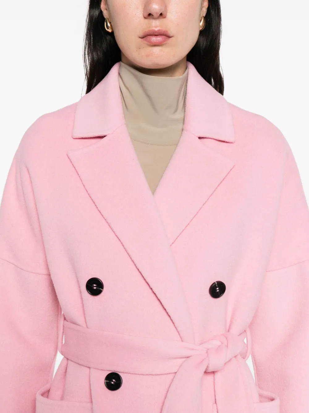 ERMANNO FIRENZE Mantel met ceintuur Roze