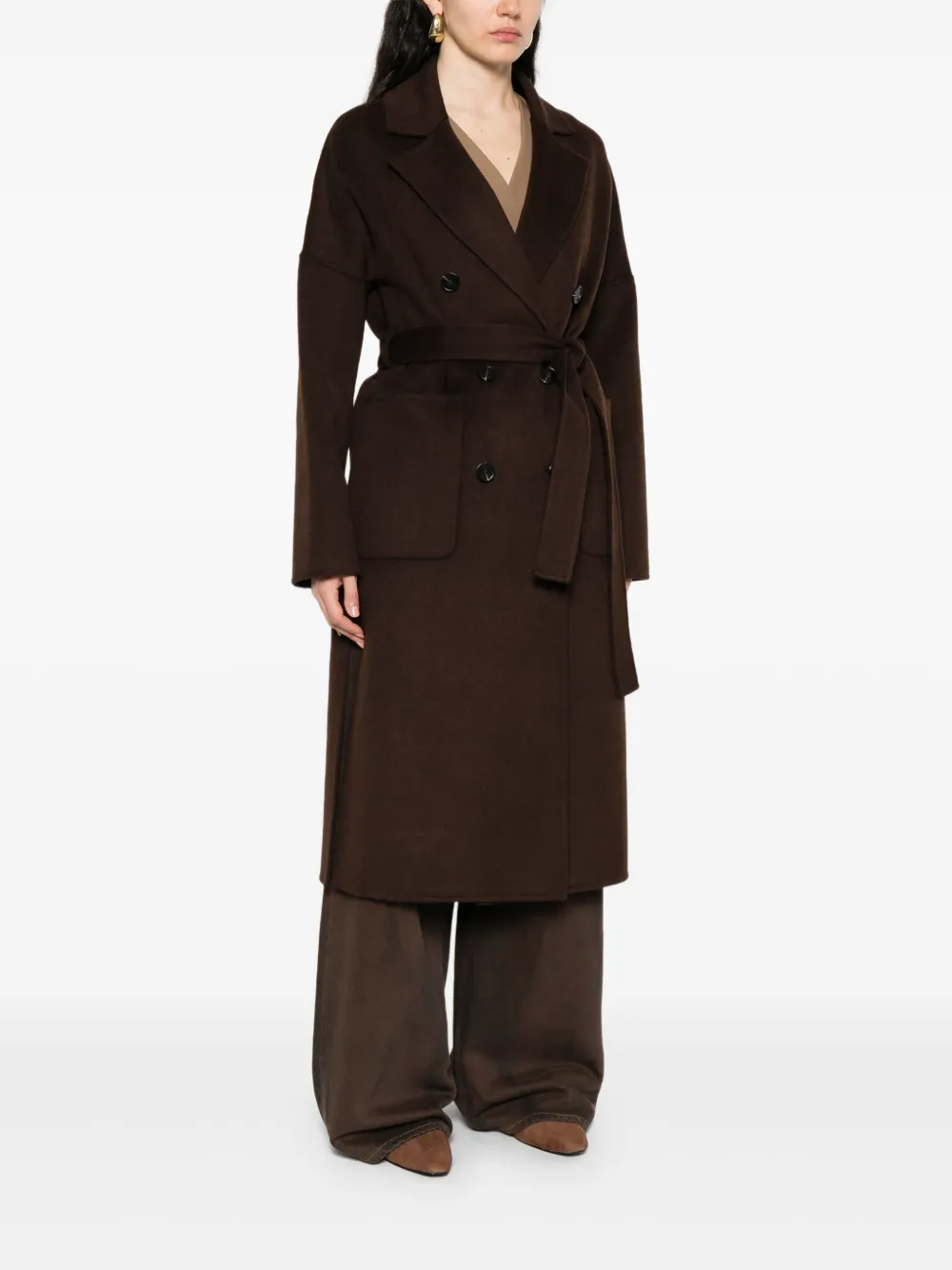 ERMANNO FIRENZE Jas met ceintuur Bruin