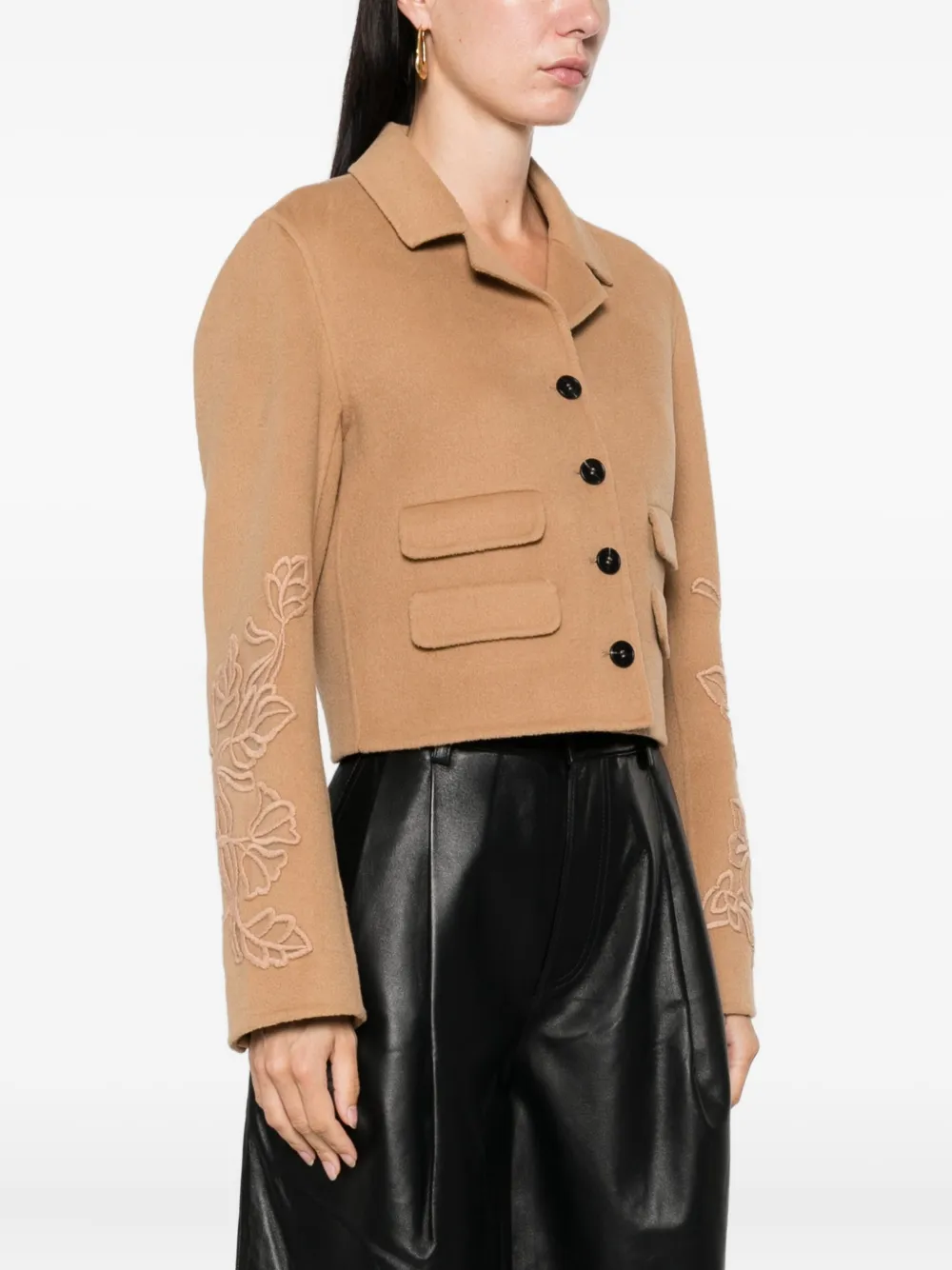 ERMANNO FIRENZE Jack met geborduurde bloemen Beige