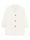 ERMANNO FIRENZE cable-knit buttoned single breasted coat - White