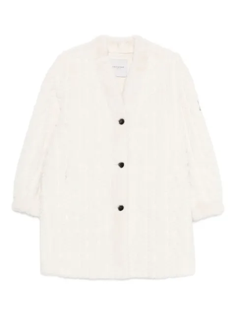 ERMANNO FIRENZE  cable-knit buttoned single breasted coat