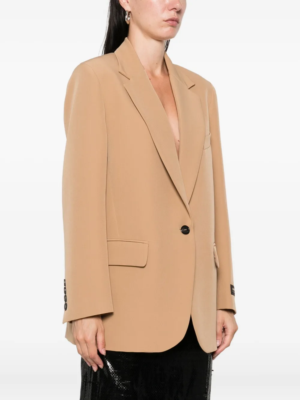 ERMANNO FIRENZE Blazer met enkele knoop en manchetdetail Beige