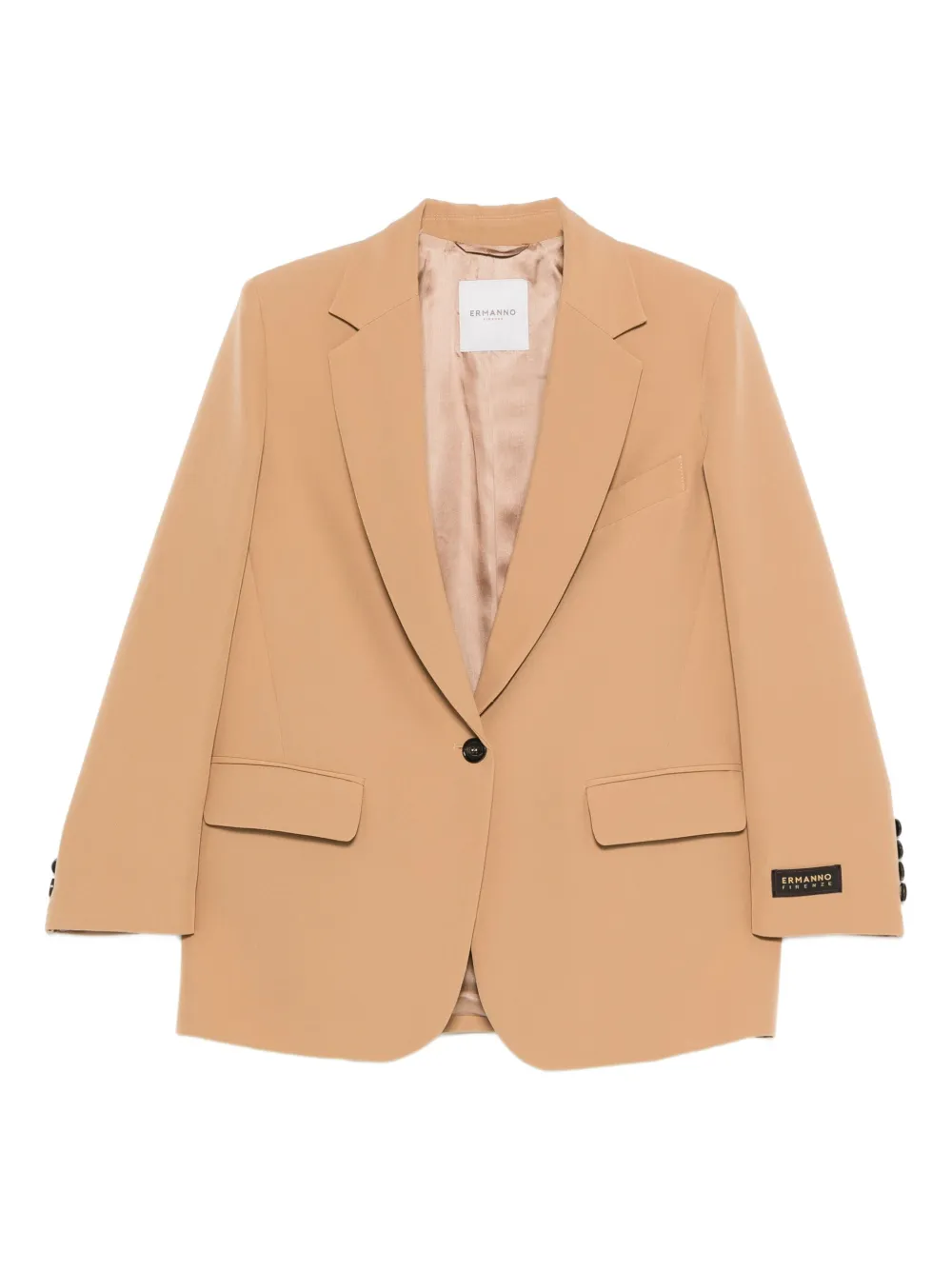 ERMANNO FIRENZE Blazer met enkele knoop en manchetdetail Beige