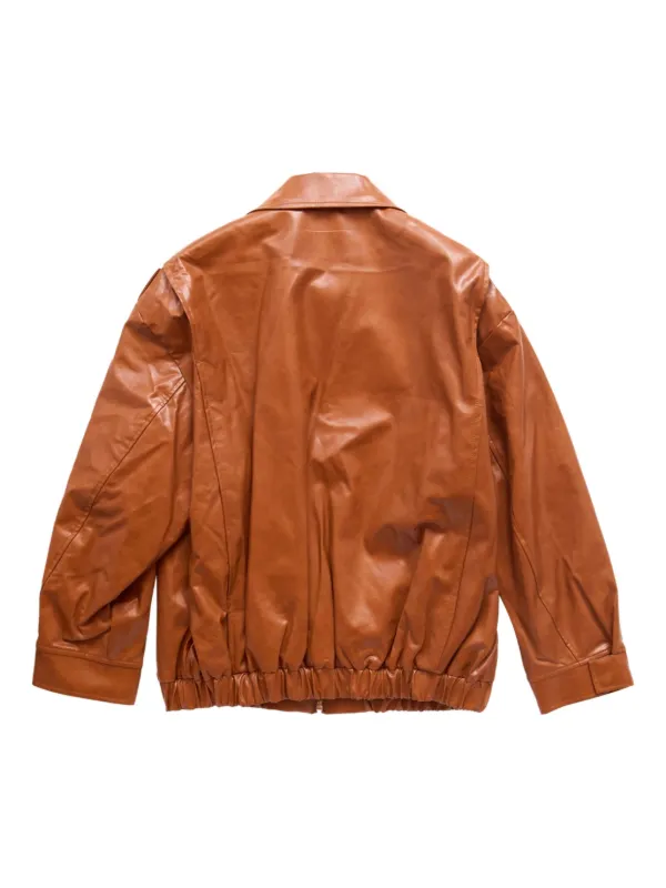 MM6 Maison Margiela faux-leather Bomber Jacket | Brown | FARFETCH JO