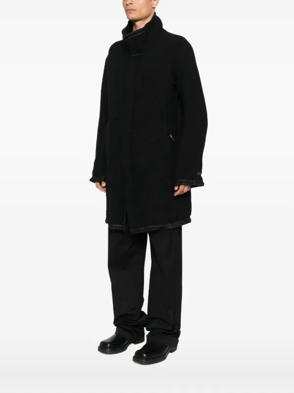 ジャケット・アウター High neck wool p coat jacket Black zip 69 high-neck zip-front Coat | Black | FARFETCH GE