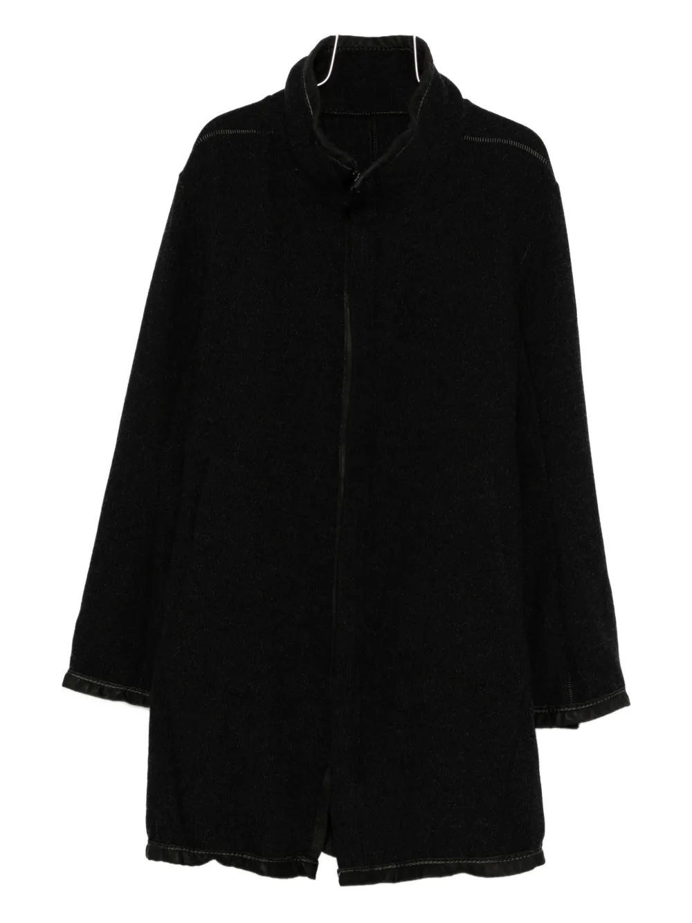 69 By Isaac Sellam High-neck Zip-front Coat In Black