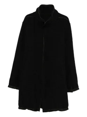 Devoa Pinstripe Wool Coat | Black | FARFETCH JO