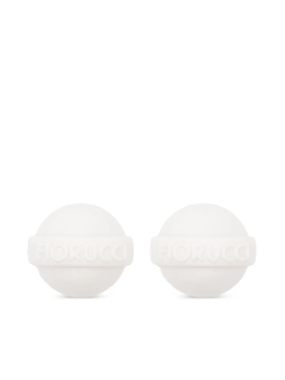 Fiorucci logo-embossed clip-on earring - Bianco