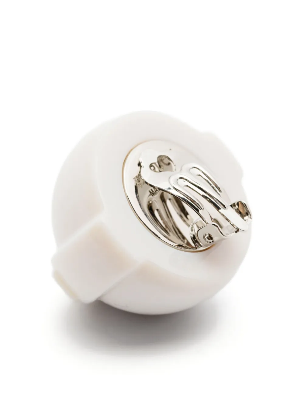  Fiorucci Logo-embossed Clip-on Earring - White 