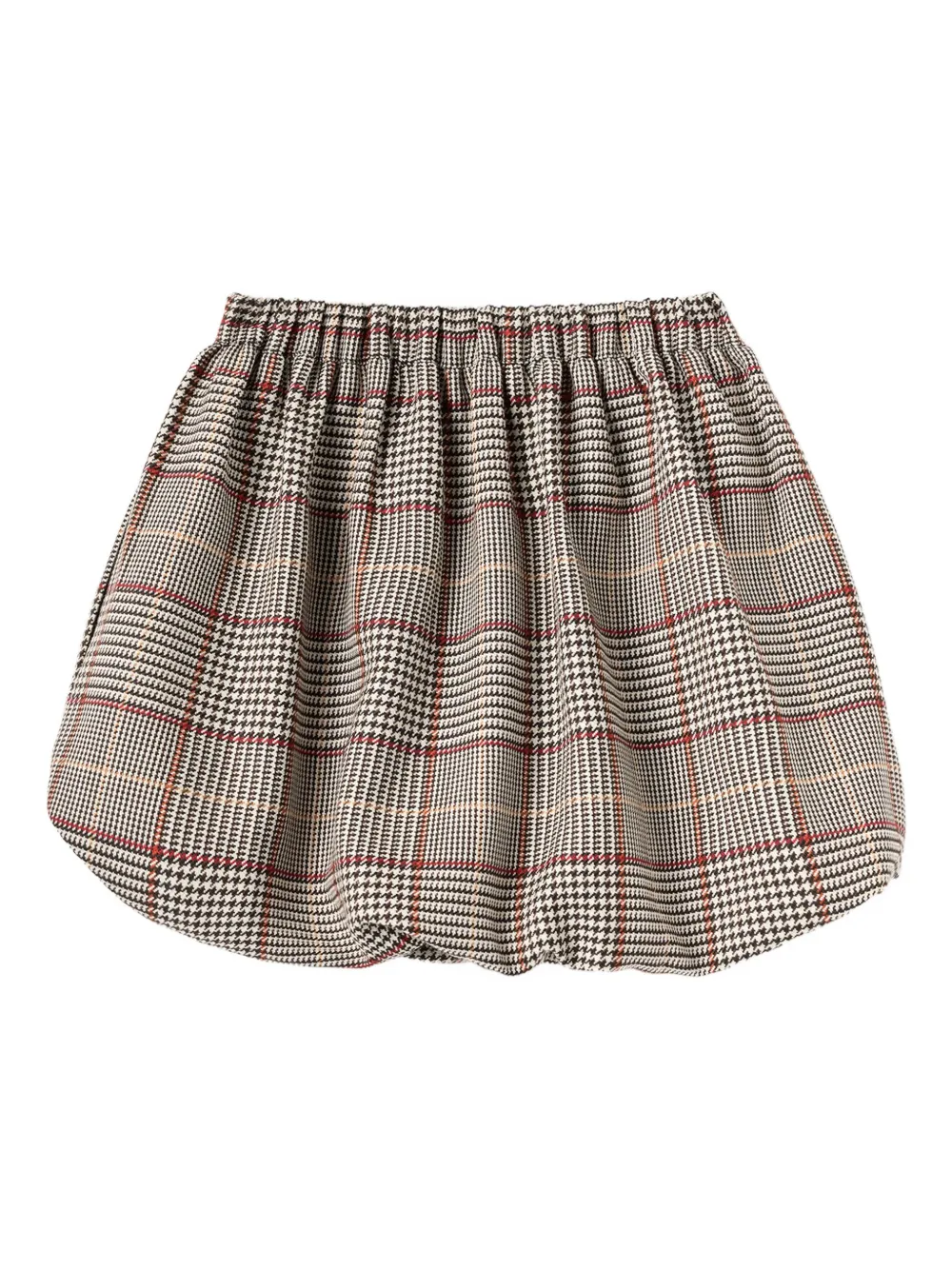 Self-Portrait Kids Elastische rok met pied-de-poule print Bruin