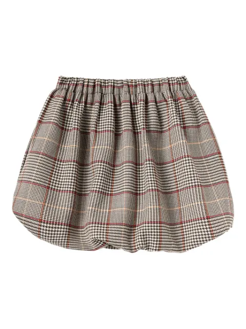 Self-Portrait Kids houndstooth elasticated skirt