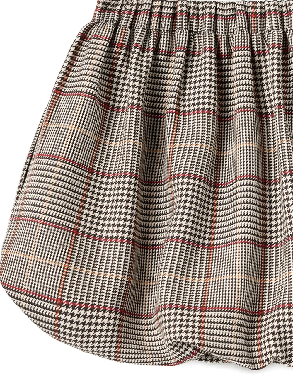 Self-Portrait Kids Elastische rok met pied-de-poule print Bruin