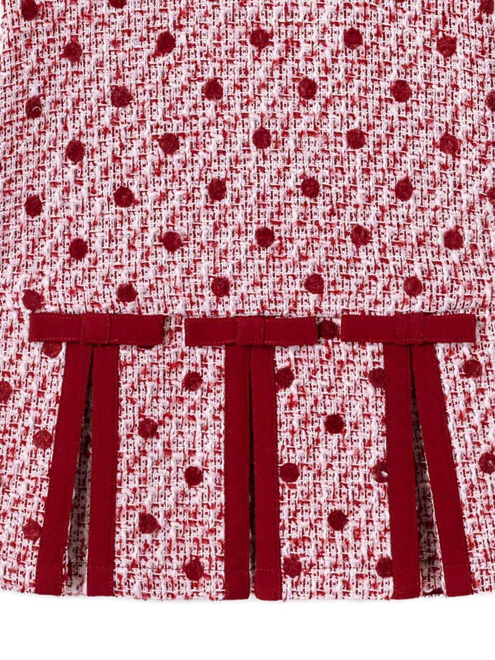 Self-Portrait Kids Tweed jurk verfraaid met strik Rood
