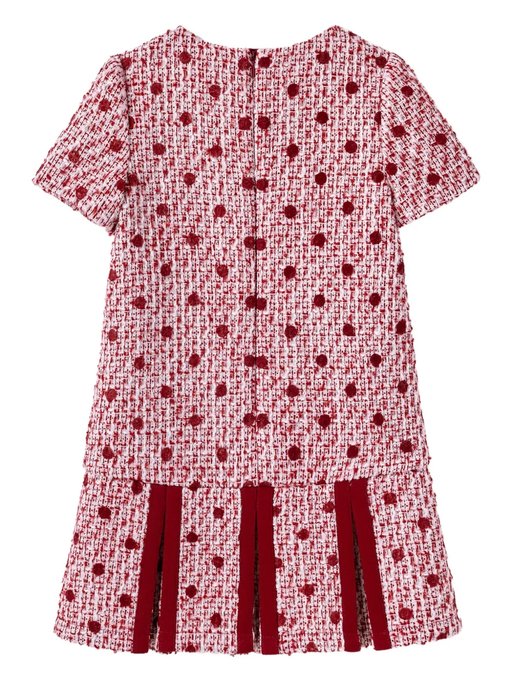 Self-Portrait Kids Tweed jurk verfraaid met strik Rood