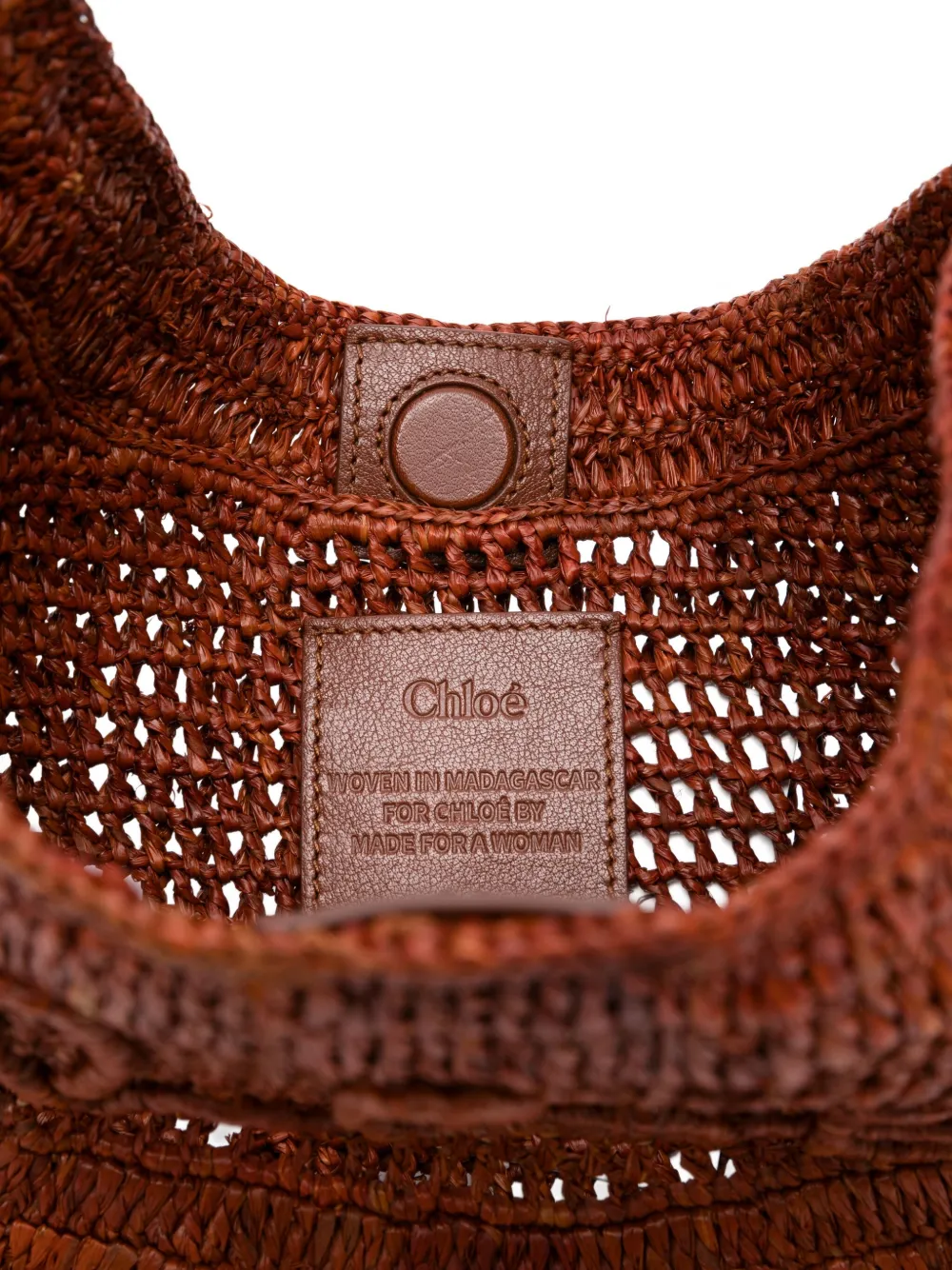 Chloé Summer Banana geweven shopper Bruin