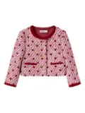 Self-Portrait Kids polka-dot tweed jacket - Red