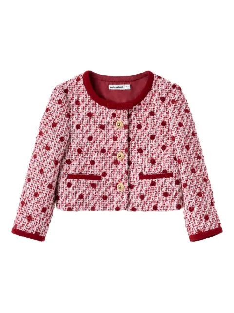 Self-Portrait Kids polka-dot tweed jacket