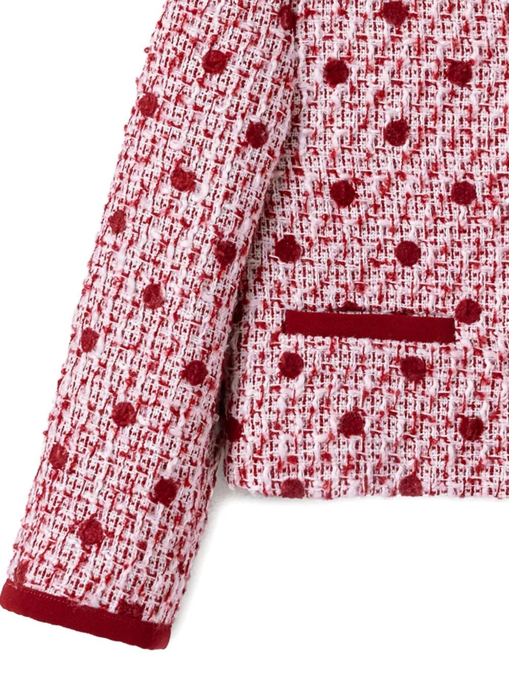 Self-Portrait Kids Tweed jack met stippen Rood