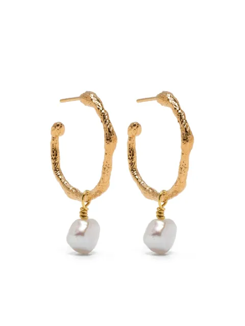 Forte Forte faux-pearl pendant hoop earrings