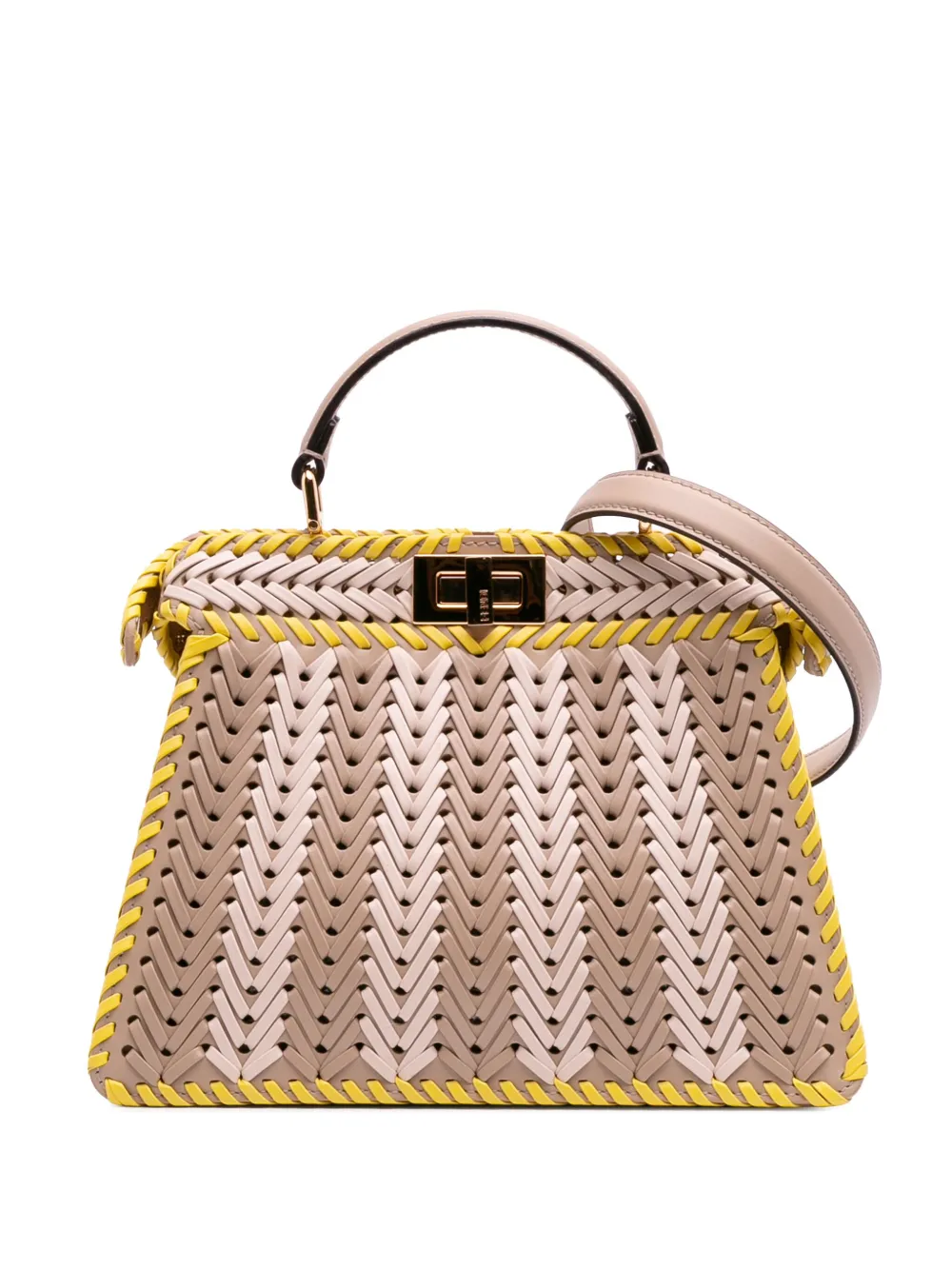 Fendi Pre-Owned 2021-2025 スモール インターレース レザー ピーカブー アイシーユー サッチェルバッグ - Fendi Pre-Owned 2021-2025 スモール インターレース レザー ピーカブー アイシーユー サッチェルバッグ -
