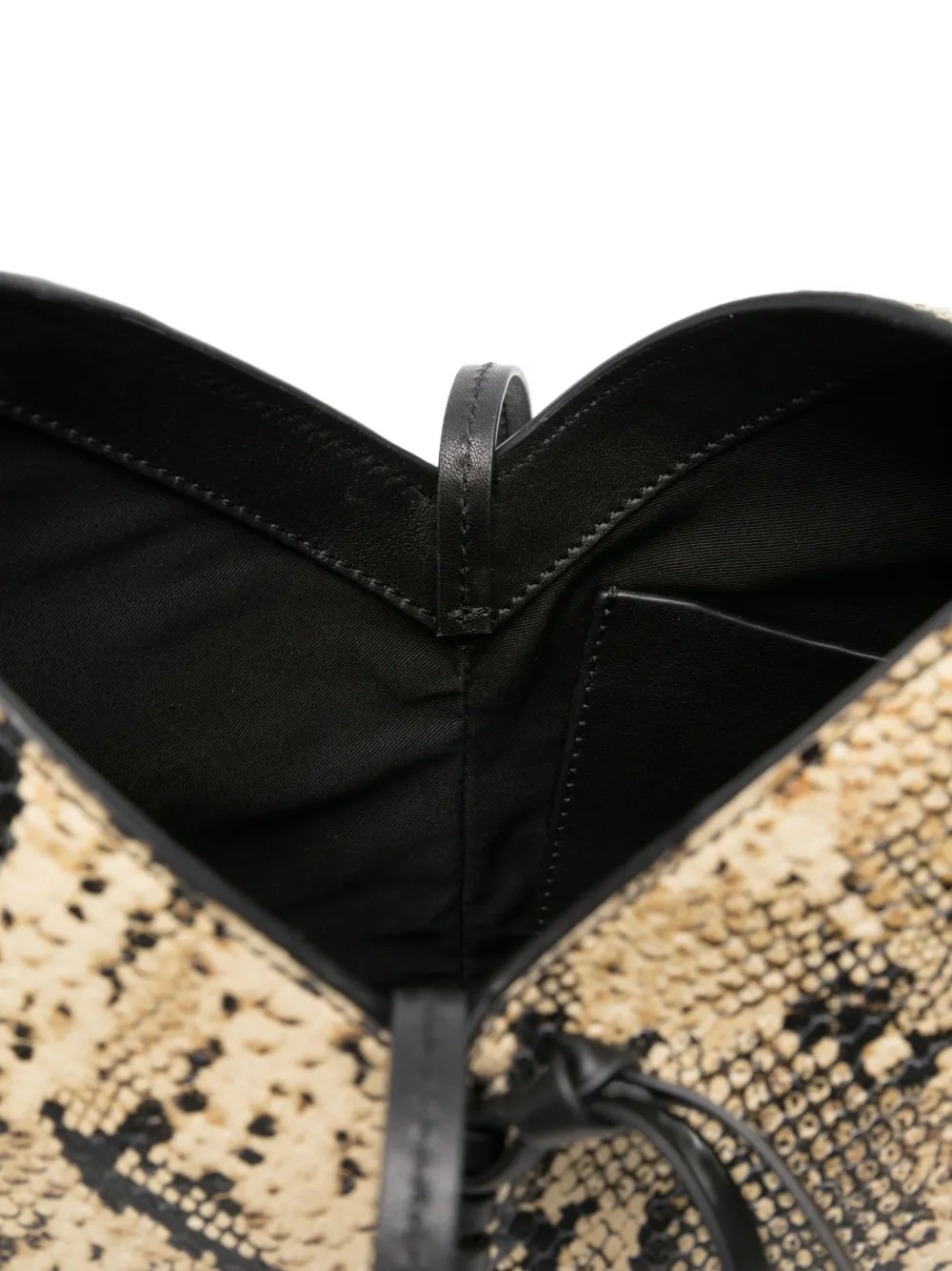 ISABEL MARANT snakeskin-print drawstring tote bag Zwart
