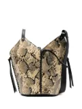 ISABEL MARANT snakeskin-print drawstring tote bag - Black