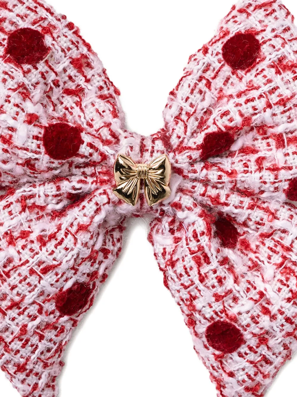 Self-portrait Self Portrait Girls Polka Dot Boucle Hair Bow In Pink