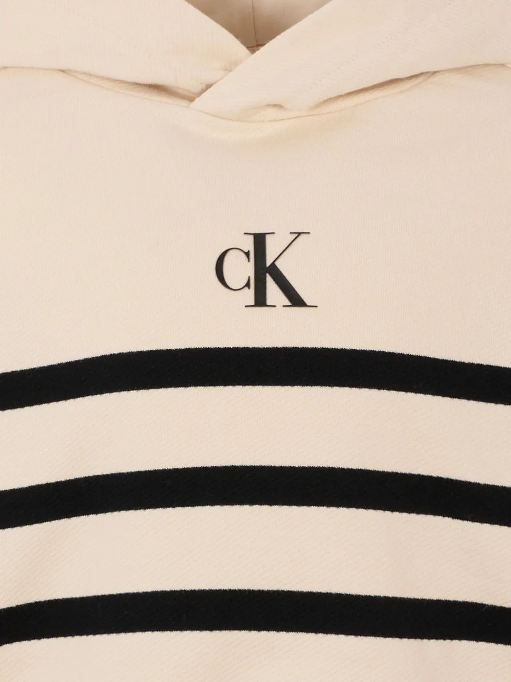 Calvin Klein Kids striped logo hoodie Beige