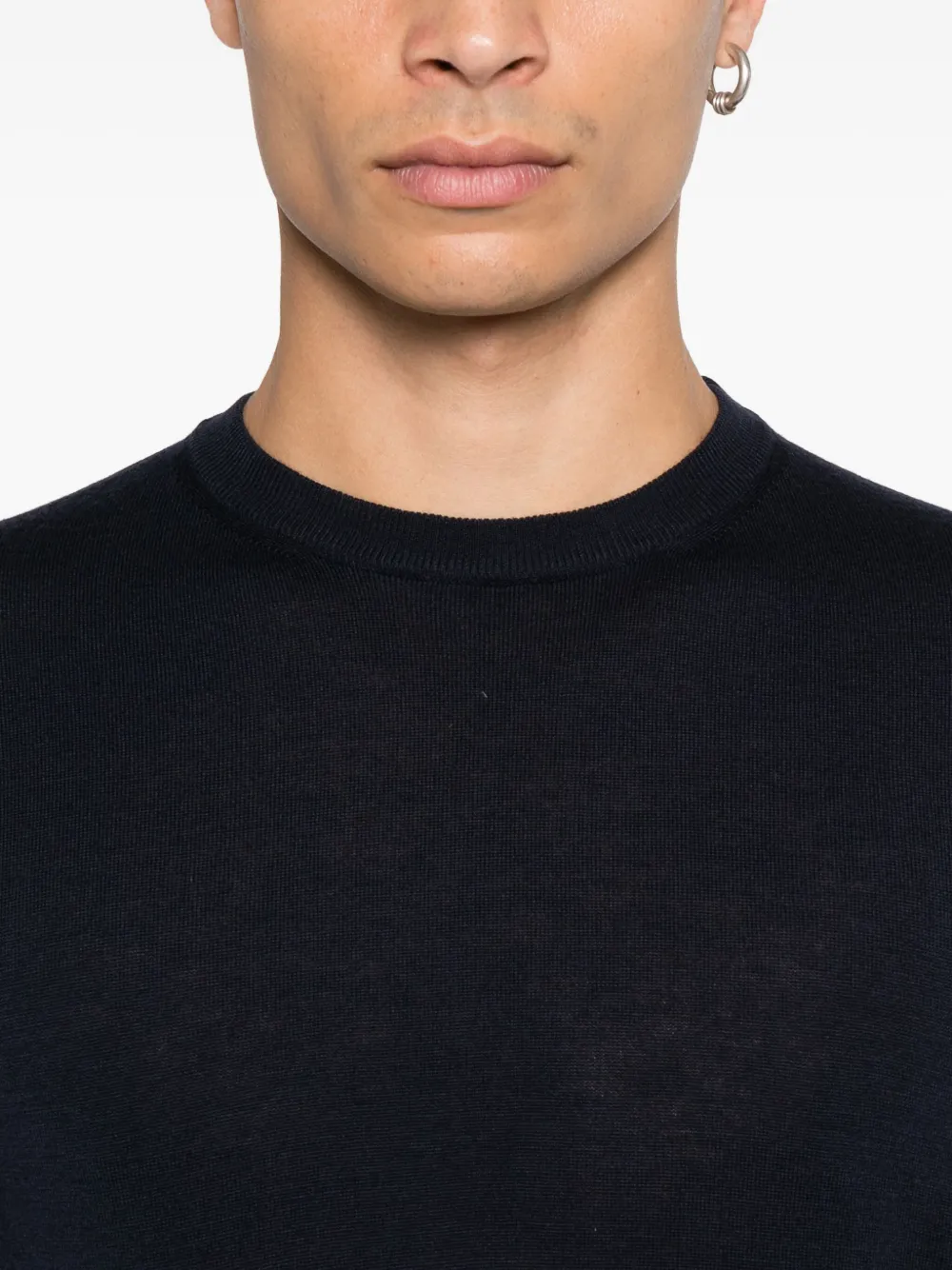 Canali Wollen trui met ronde hals Blauw