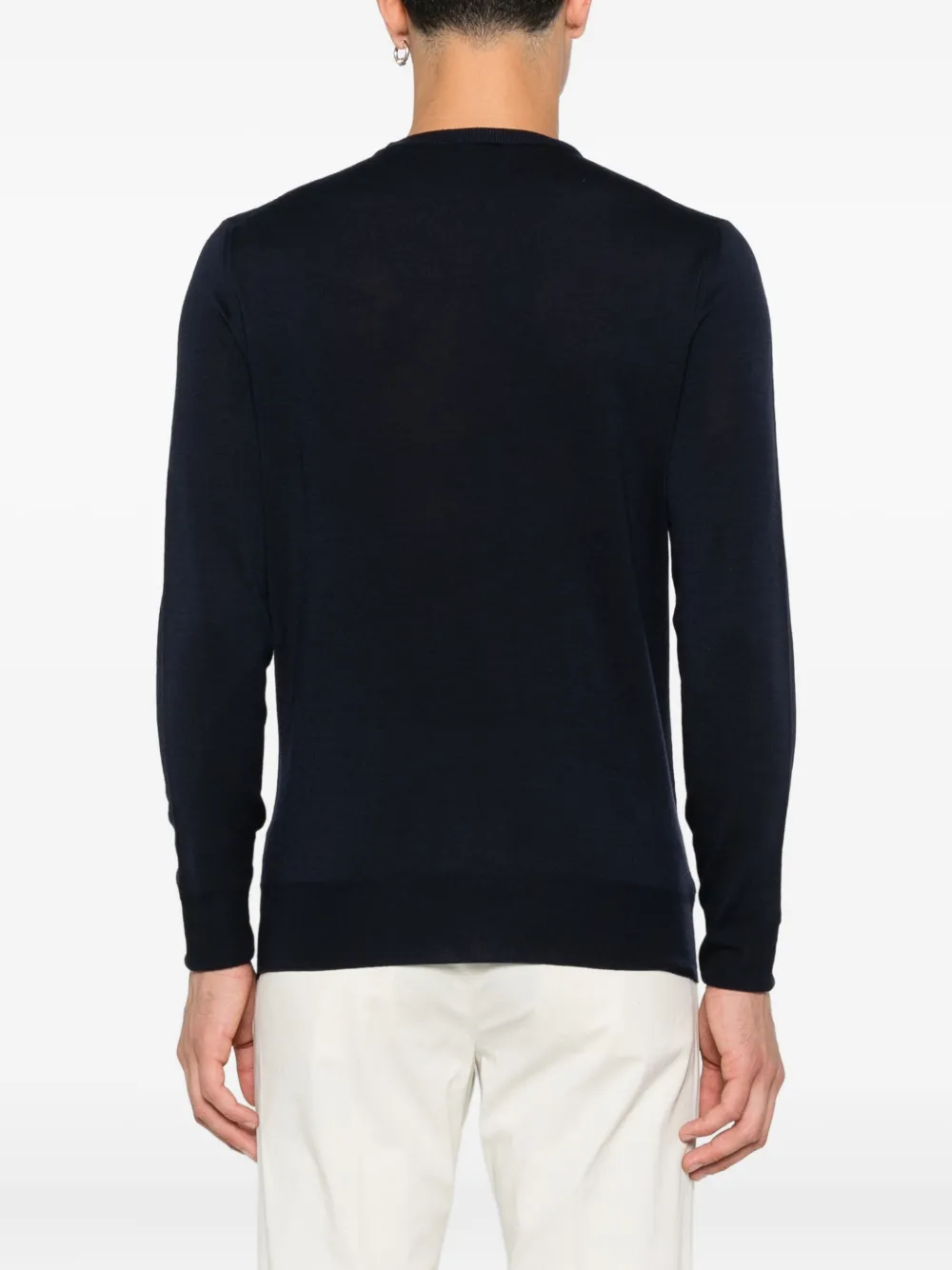 Canali Wollen trui met ronde hals Blauw